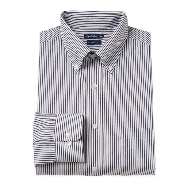 Men's Croft & Barrow® ClassicFit Striped ButtonDown Collar Dress