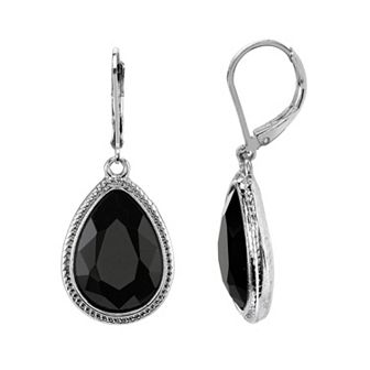 1928 Faceted Stone Teardrop Earrings