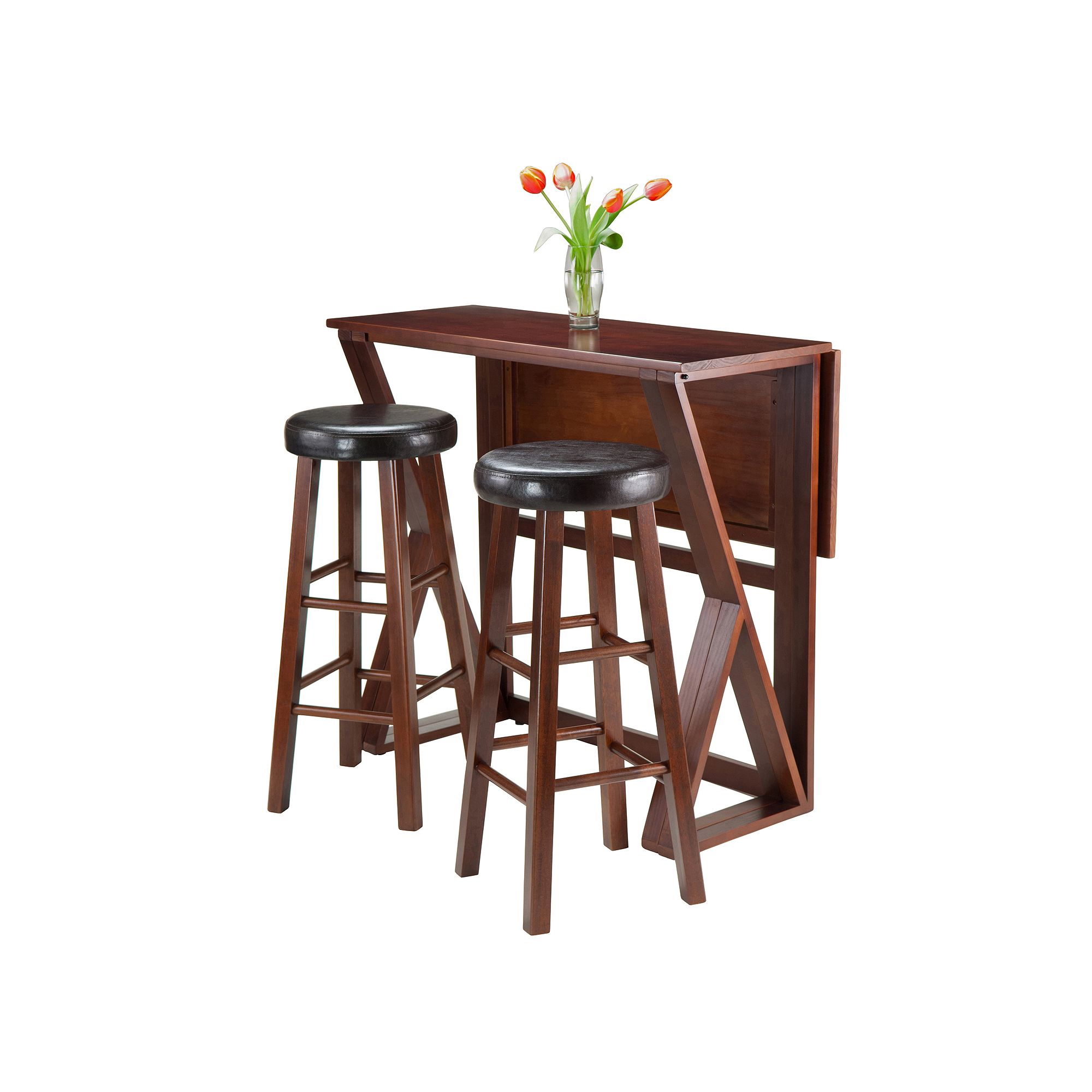 Winsome 3-piece Cushioned Stools Harrington Dining Set, Antique Brown
