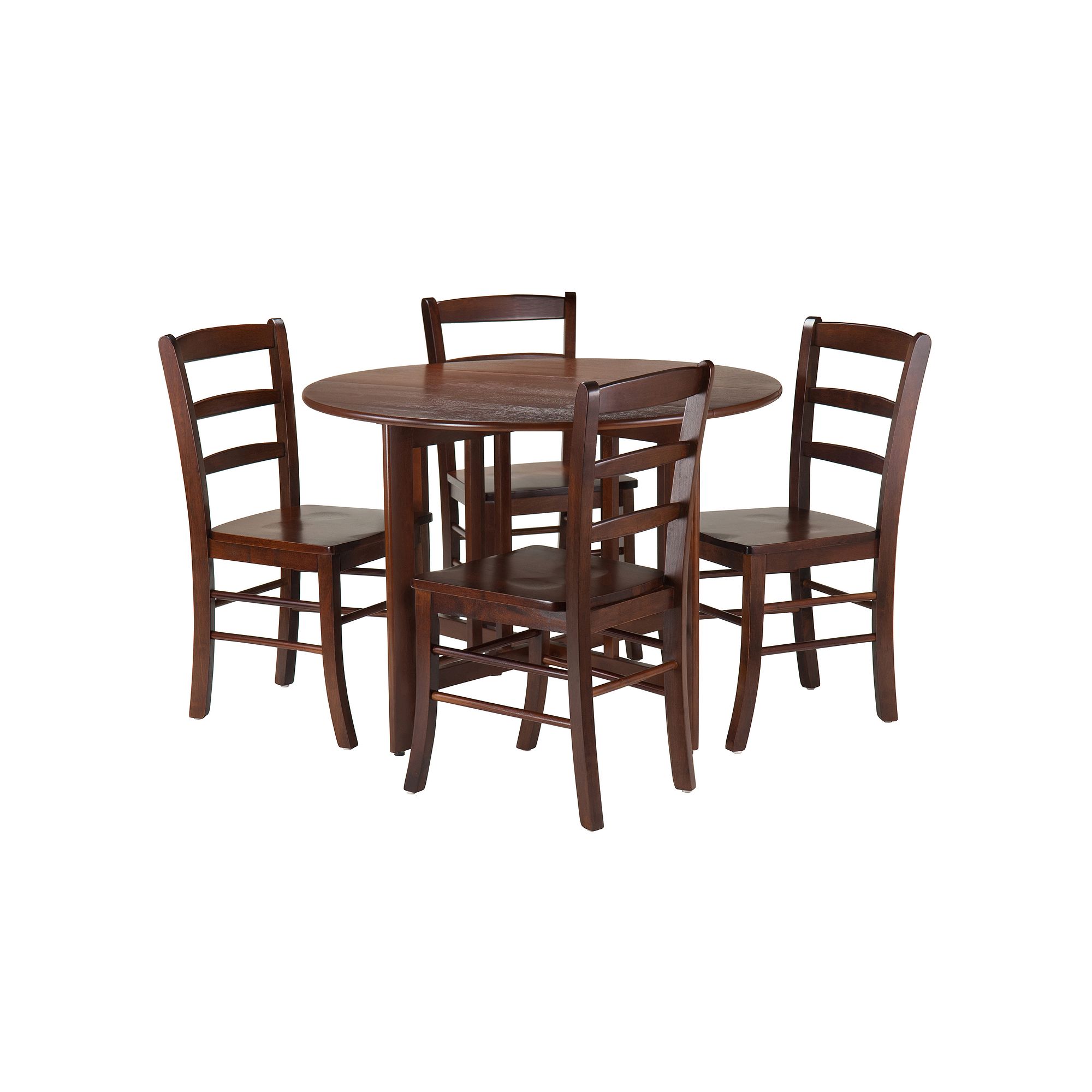 Winsome 5-piece Alamo Curved Ladder Chairs Dining Set, Brown