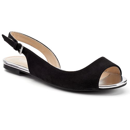 flat peep toe slingbacks