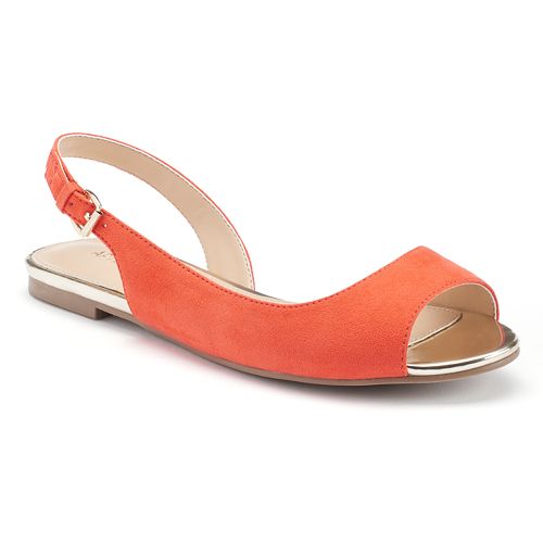 peep toe flats tan