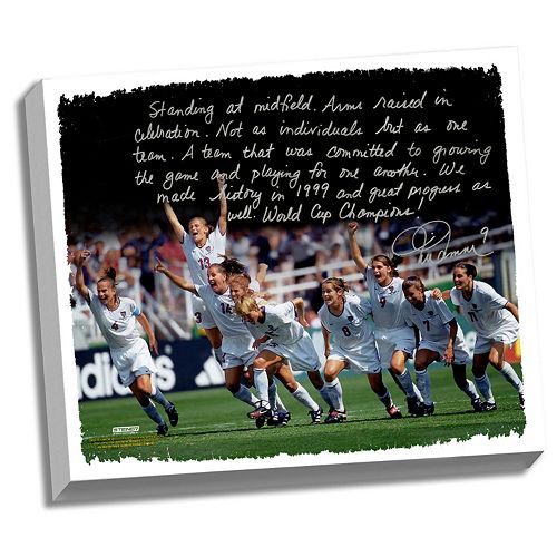 Steiner Sports Mia Hamm Winning 1999 FIFA World Cup Facsimile 22 x 26 Stretched Story Canvas