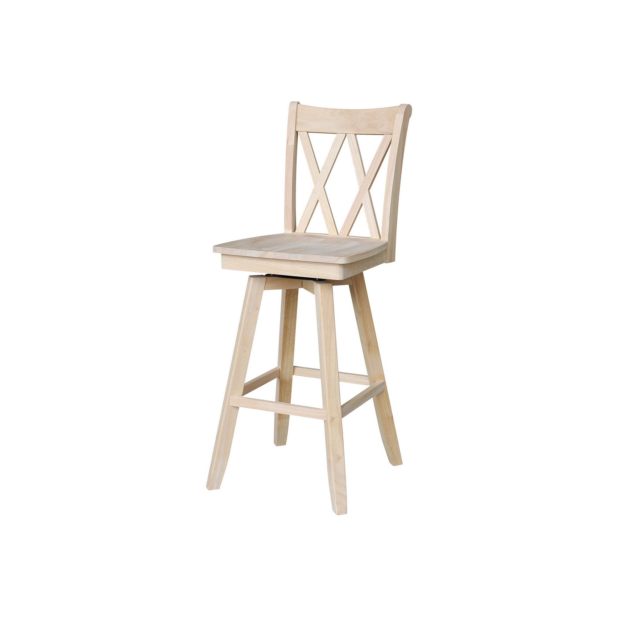 Double X Back Swivel Bar Stool, Natural