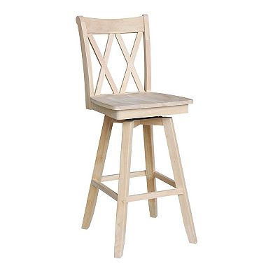 Double ''X'' Back Swivel Bar Stool