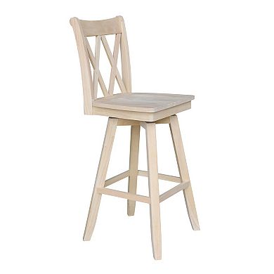 Double ''X'' Back Swivel Bar Stool