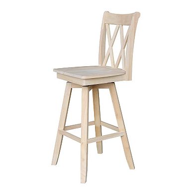 Double ''X'' Back Swivel Bar Stool