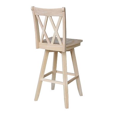 Double ''X'' Back Swivel Bar Stool