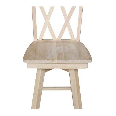 Double ''X'' Back Swivel Bar Stool