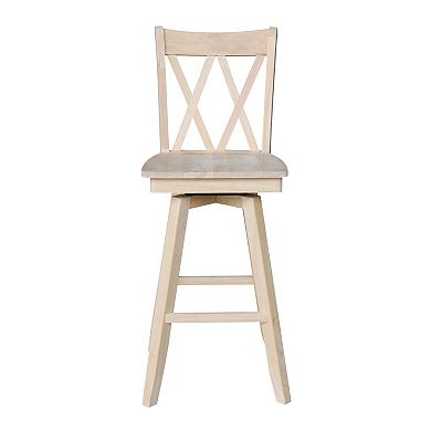 Double ''X'' Back Swivel Bar Stool