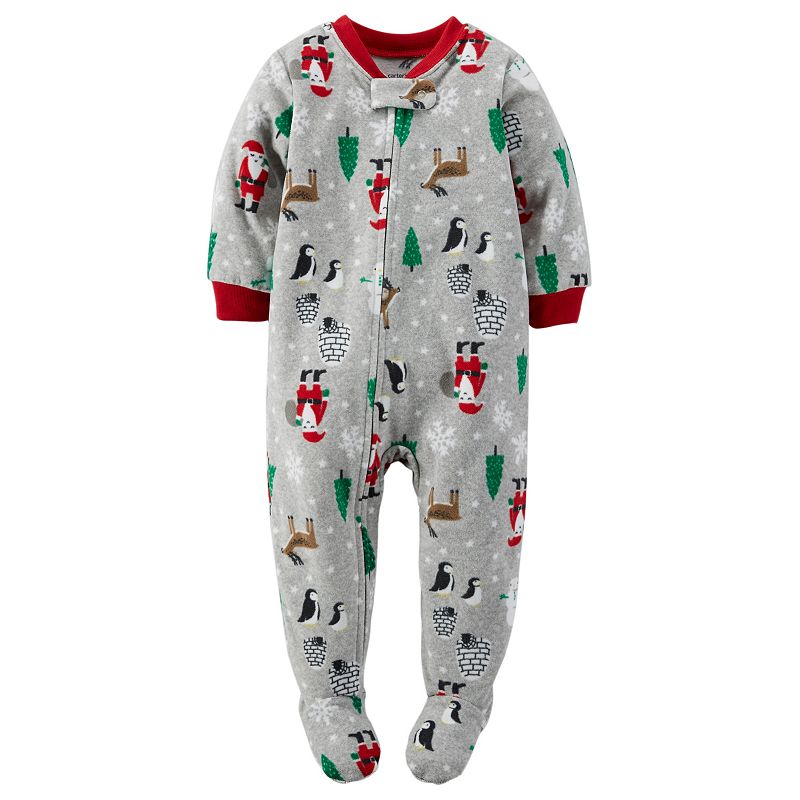 Baby Boy Carter's Holiday Microfleece Footed Pajamas