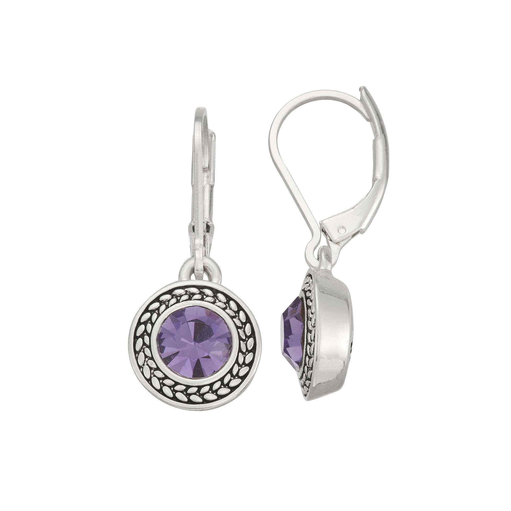 Napier Drop Earrings, Womens, Purple