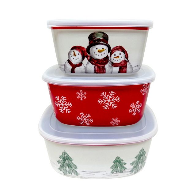 Tupperware New Christmas Canister Holiday Set Snow Place Gift Rare  Collection !