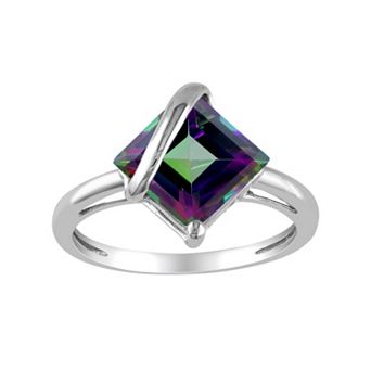 Stella Grace Exotic Green Topaz 10k White Gold Ring