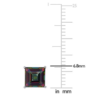 Stella Grace Exotic Green Topaz 10k White Gold Stud Earrings