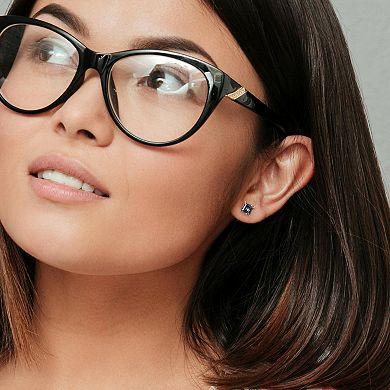 Stella Grace Exotic Green Topaz 10k White Gold Stud Earrings