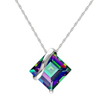 Stella Grace Exotic Green Topaz 10k White Gold Pendant Necklace