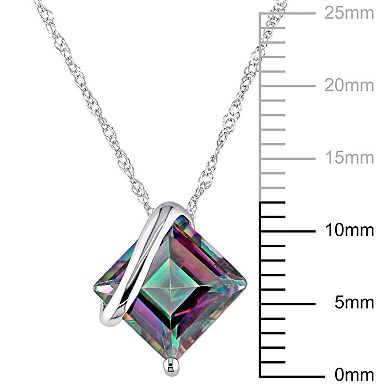 Stella Grace Exotic Green Topaz 10k White Gold Pendant Necklace