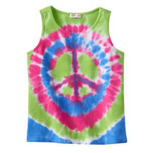 Design 365 Tie-Dye Peace Sign Tank - Girls 4-6x