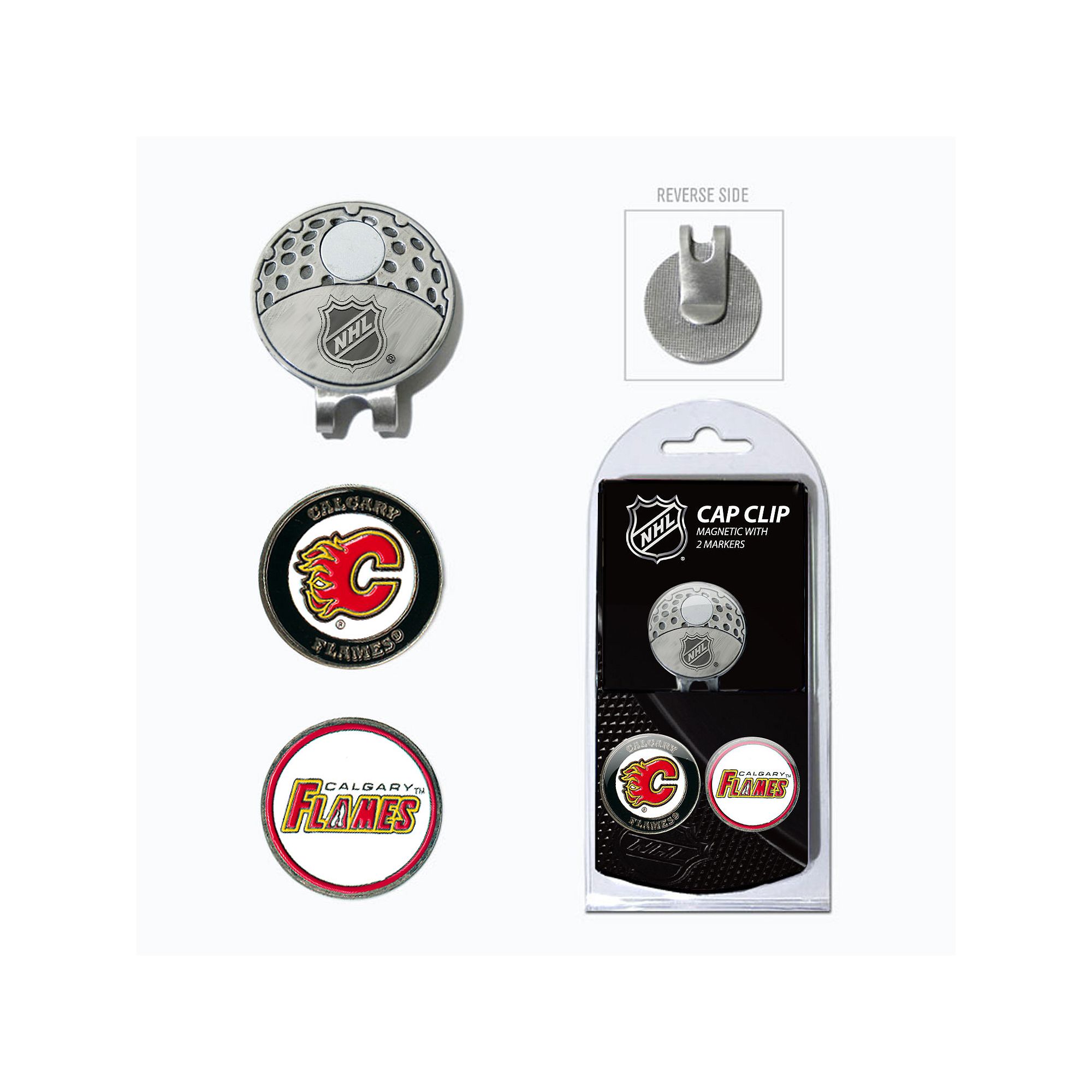 Team Golf Calgary Flames Cap Clip & Magnetic Ball Markers, Flm Team