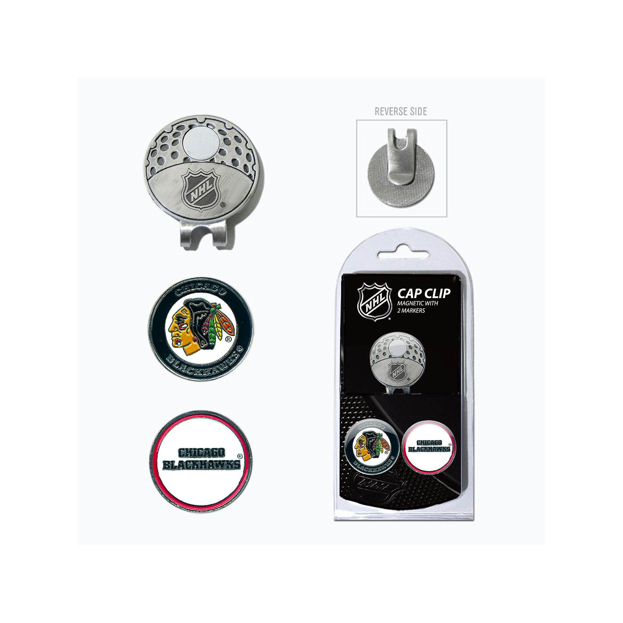 Team Golf Chicago Blackhawks Cap Clip & Magnetic Ball Markers