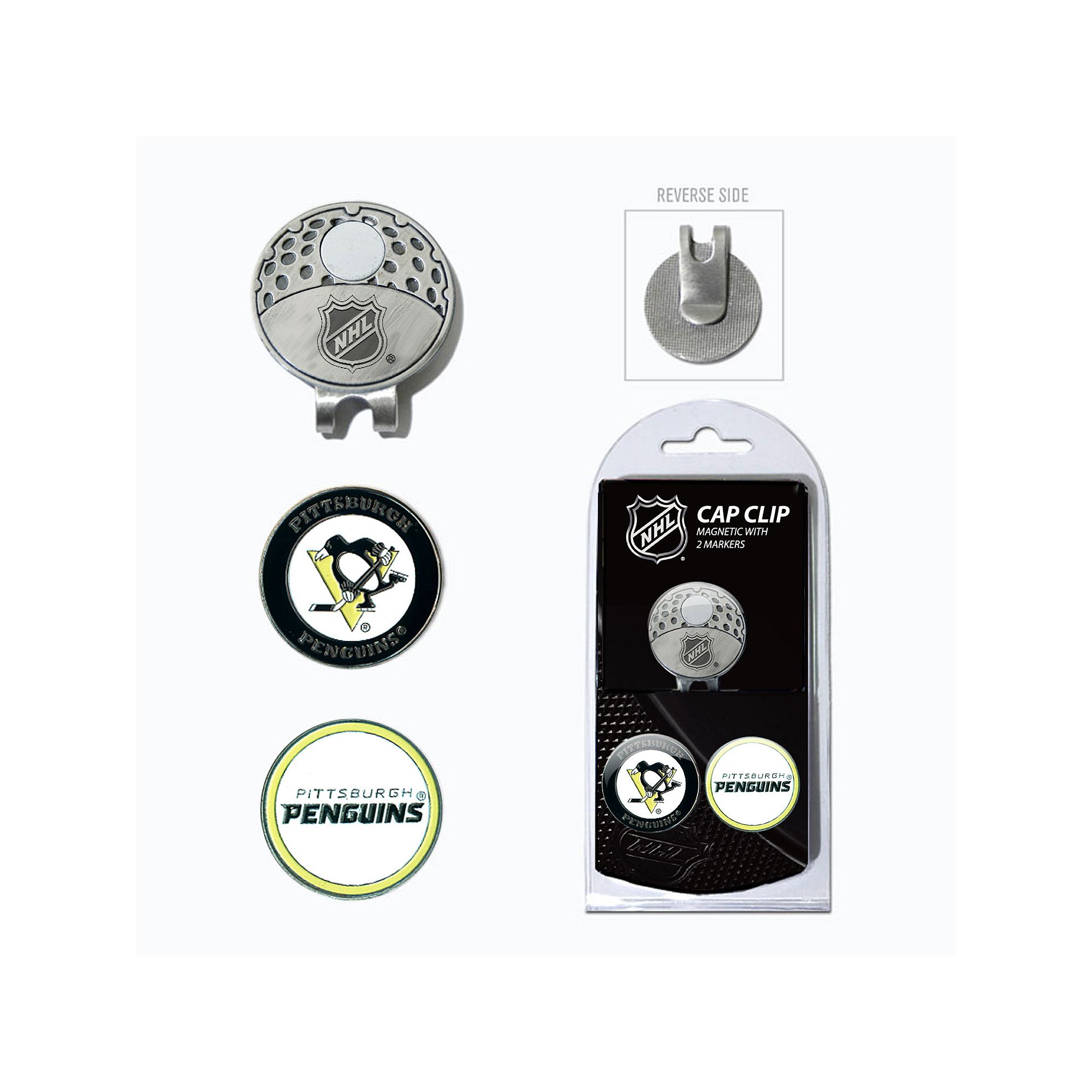 Team Golf Pittsburgh Penguins Cap Clip & Magnetic Ball Markers