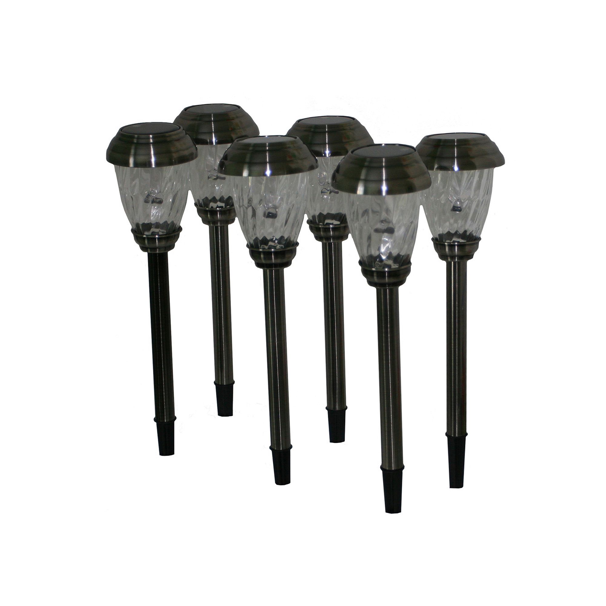 Smart Solar Charleston Outdoor Pathway Light 6-piece Set, Silver