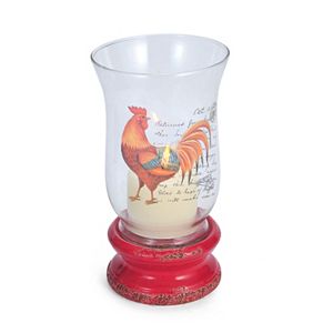 Elements Rooster Hurricane Candle Holder