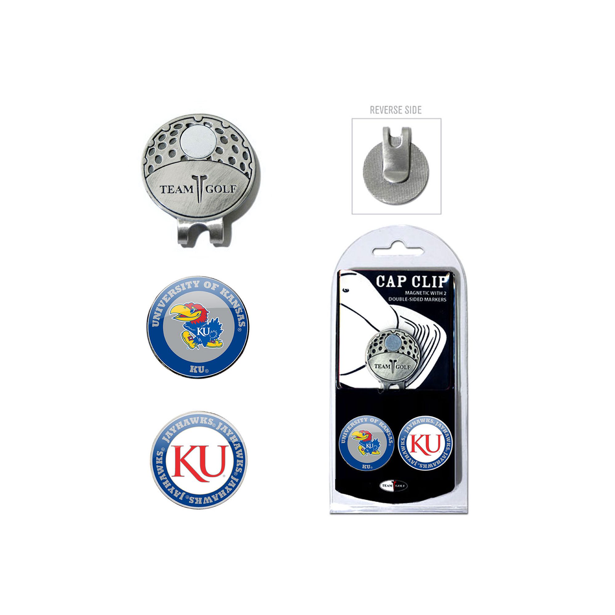 Team Golf Kansas Jayhawks Cap Clip & Magnetic Ball Markers
