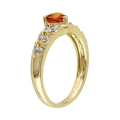 Stella Grace Orange Sapphire & Diamond Accent 10k Gold Heart Ring