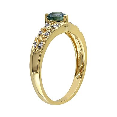 Stella Grace Green Sapphire & Diamond Accent 10k Gold Heart Ring