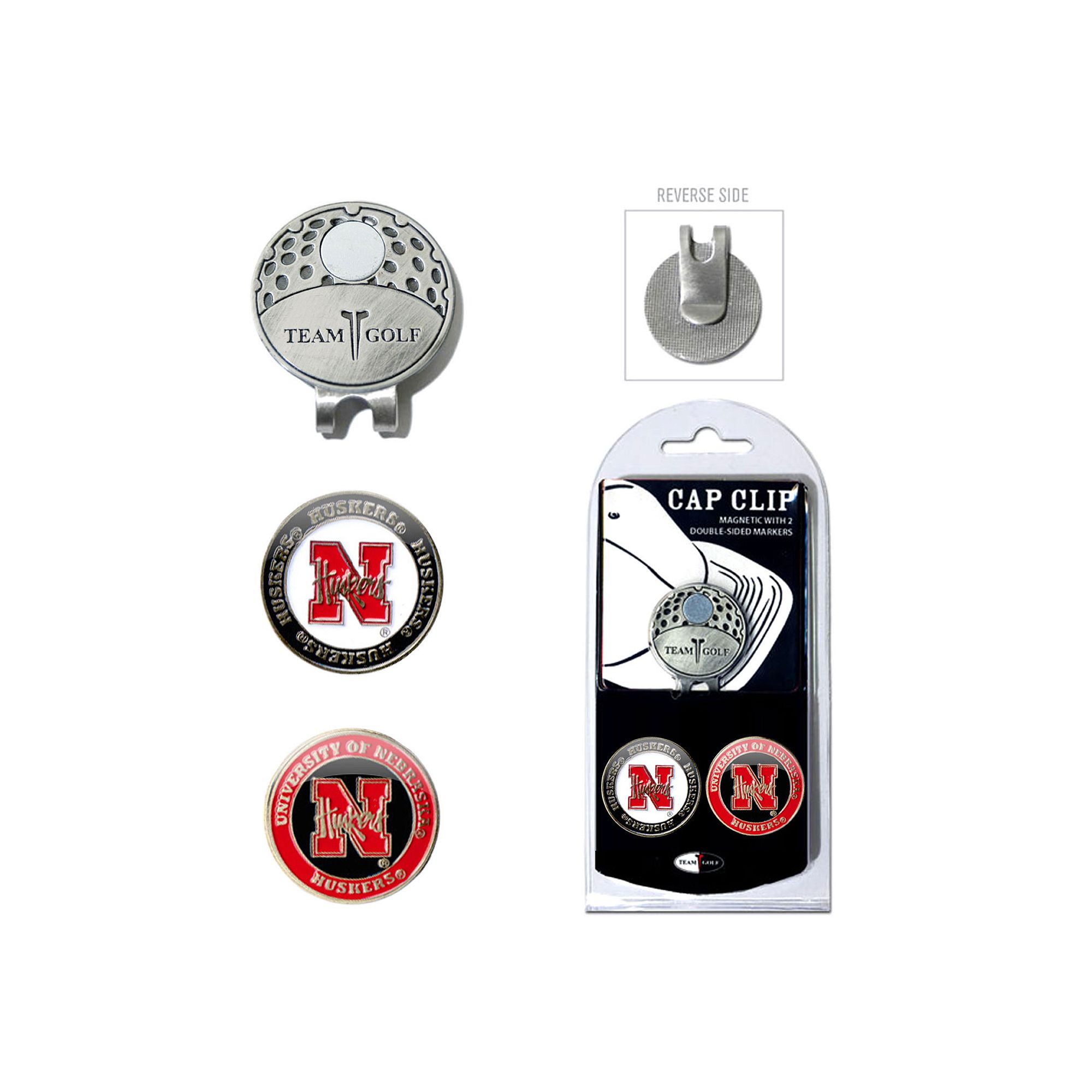 Team Golf Nebraska Cornhuskers Cap Clip & Magnetic Ball Markers