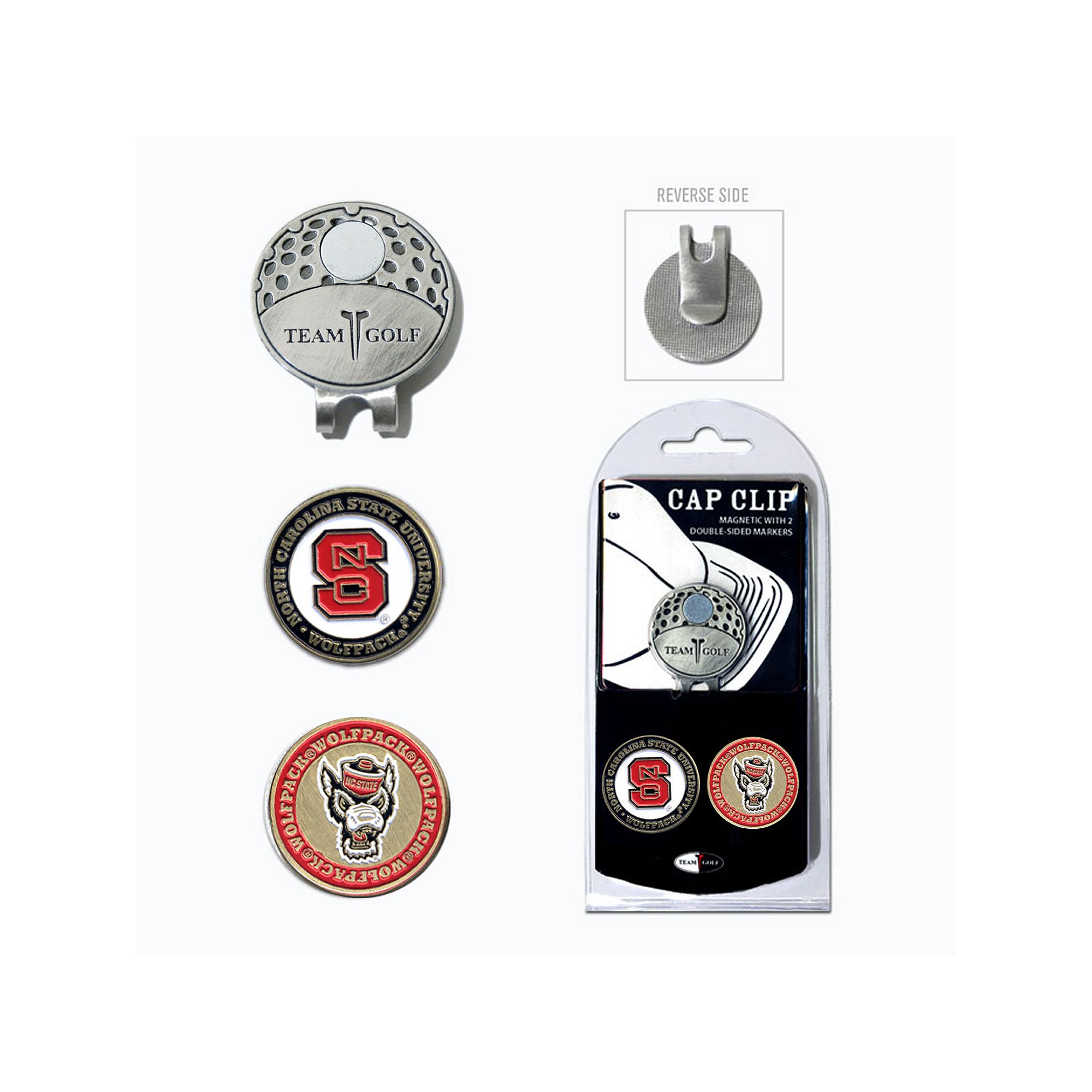 Team Golf North Carolina State Wolfpack Cap Clip & Magnetic Ball Markers, N