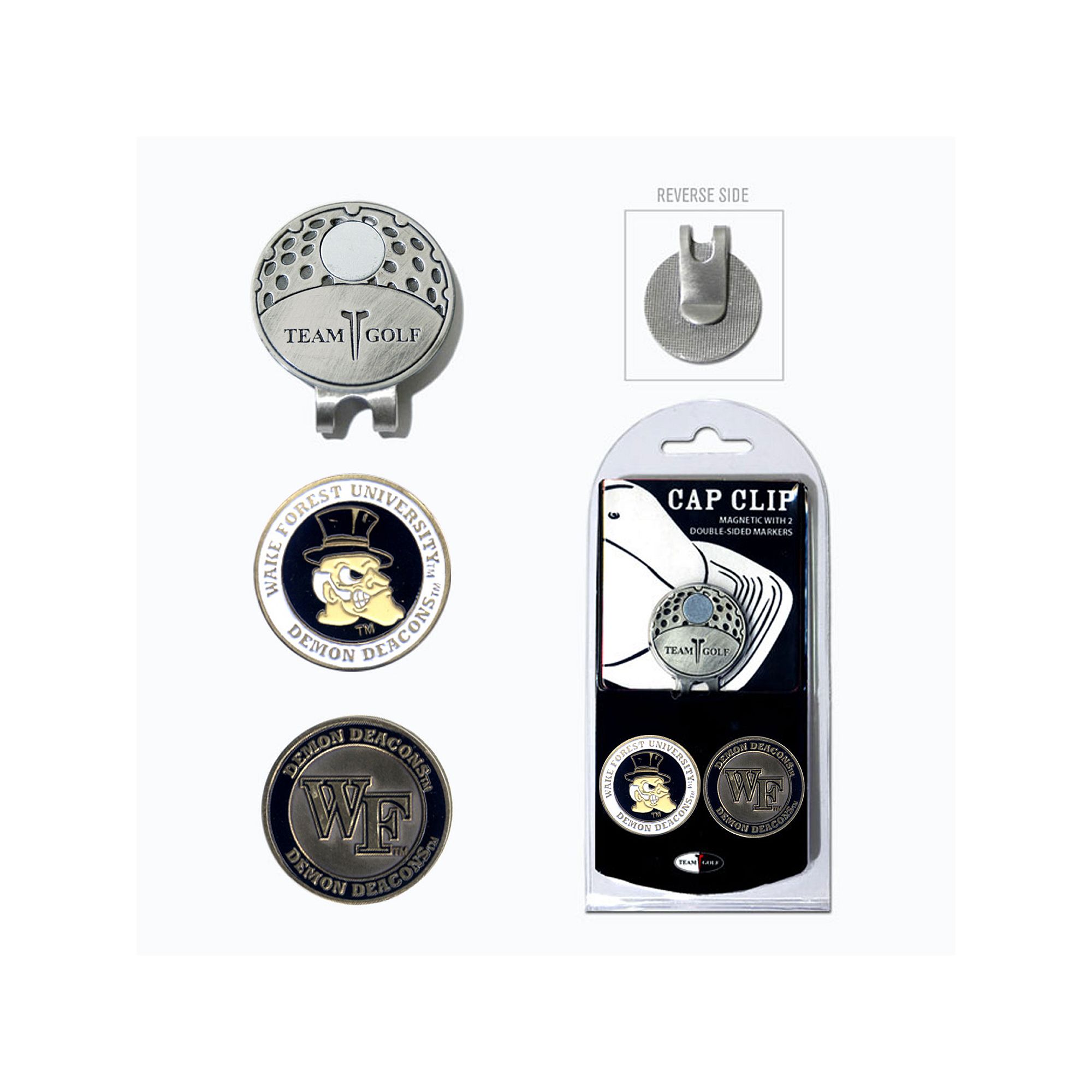 Team Golf Wake Forest Demon Deacons Cap Clip & Magnetic Ball Markers, Wfu T