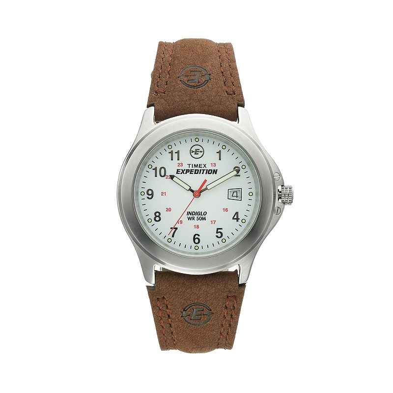Timex® Men's Expedition Field Leather Watch - T443819J, Brown