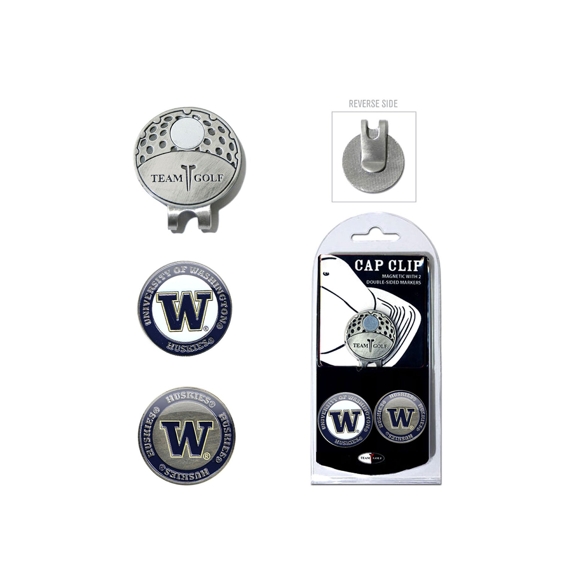 Team Golf Washington Huskies Cap Clip & Magnetic Ball Markers
