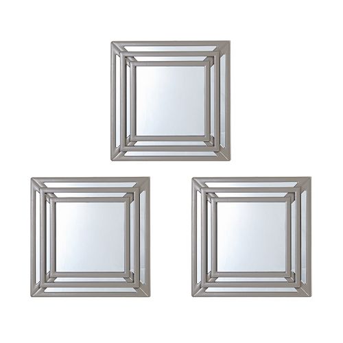 Elements 3-piece Triple Square Wall Mirror Set