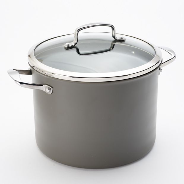 4 qt Non-Stick Stockpot with Glass Lid, Clear