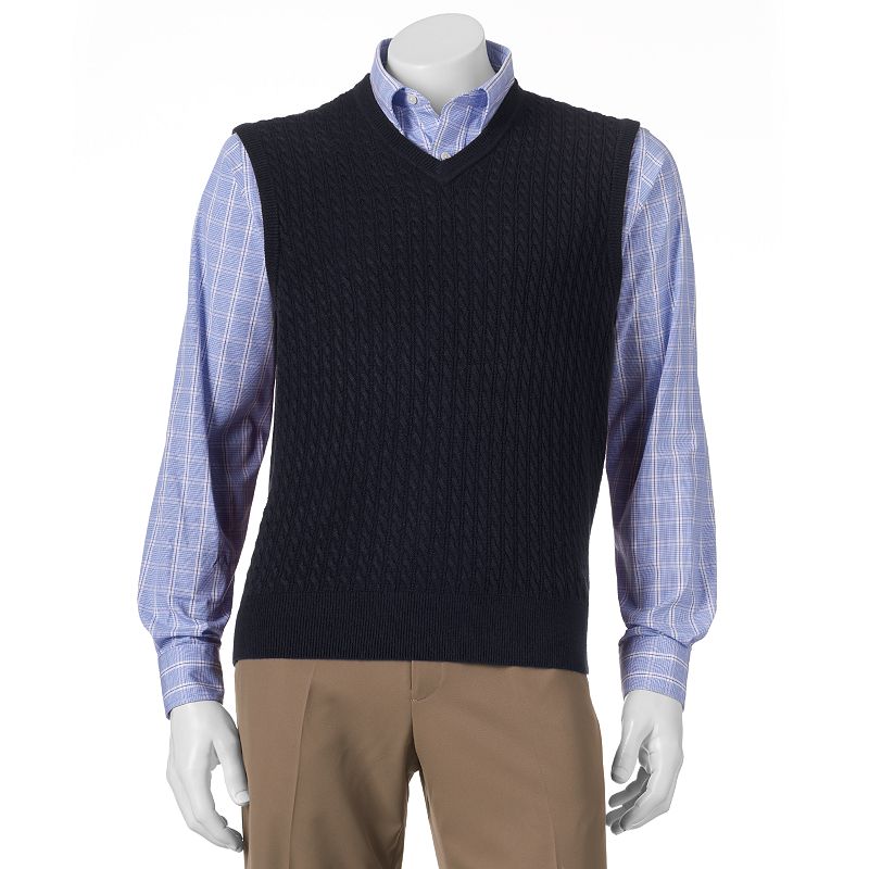Big & Tall Dockers Comfort-Touch Cable-Knit Sweater Vest