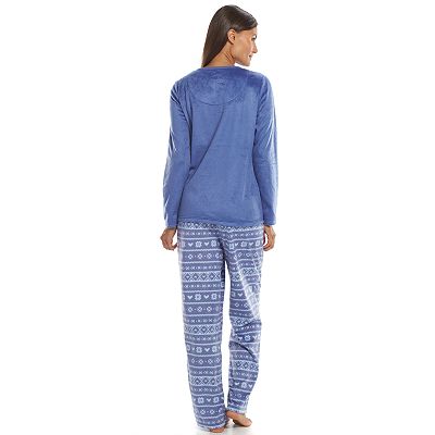 Petite Croft Barrow Pajamas Minky Fleece Sleep Top Pants Pajama Gift Set
