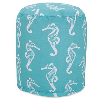 Majestic Home Goods Seahorse Indoor Outdoor Small Pouf Ottoman