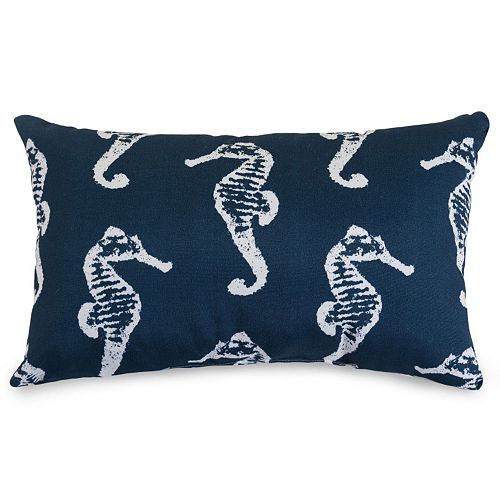 Majestic Home Goods Seahorse Indoor Outdoor Small Throw Pillow