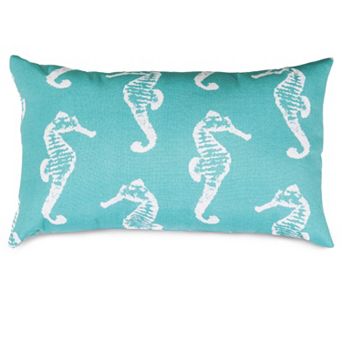Majestic Home Goods Seahorse Indoor Outdoor Small Throw Pillow
