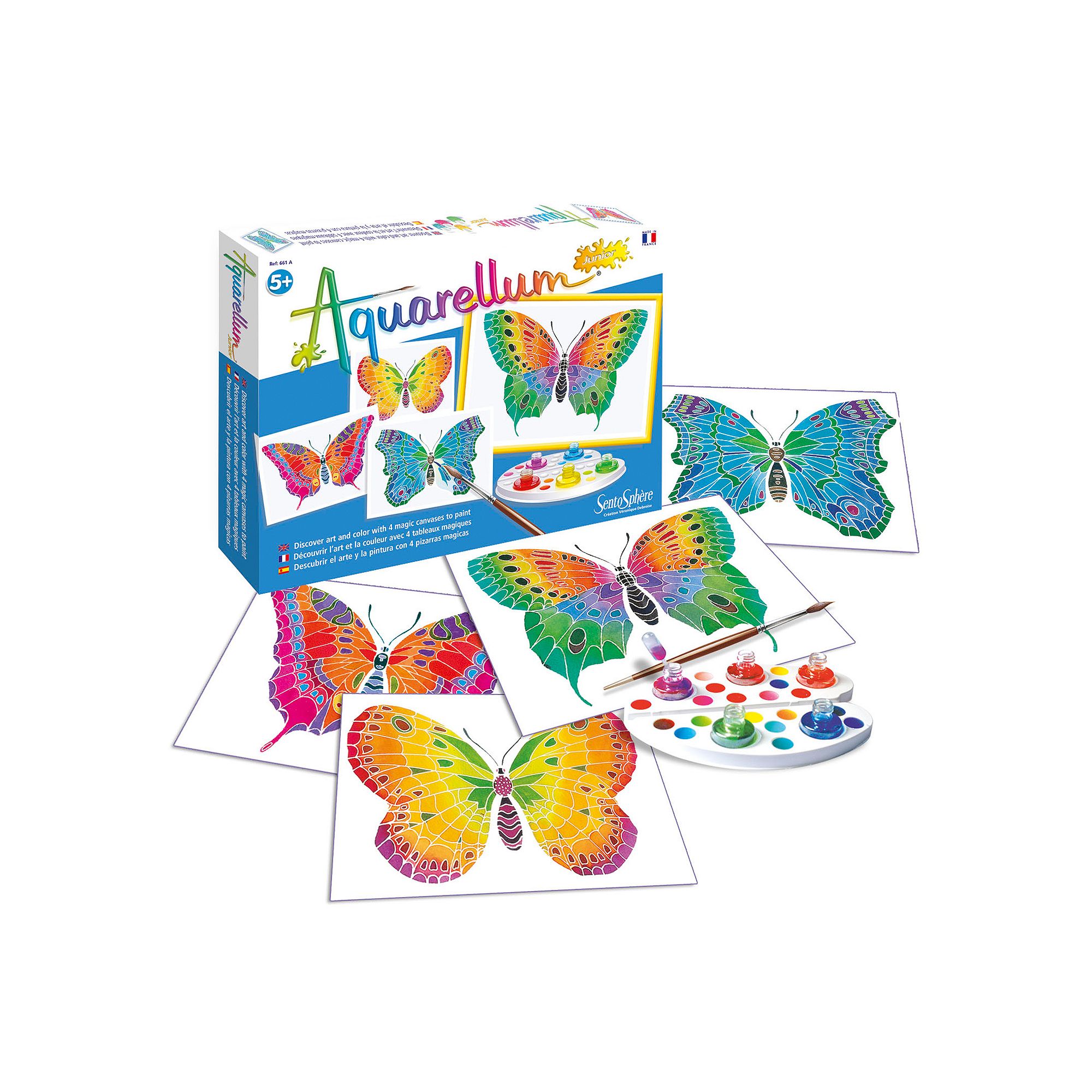 Aquarellum Junior Butterfly Paint Set by SentoSphere USA, Multicolor