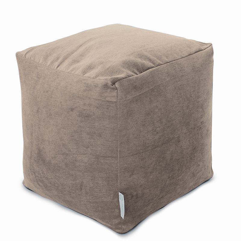 HOMCOM 16” Cube Modern Linen Fabric Pouf Footrest Ottoman - Grey