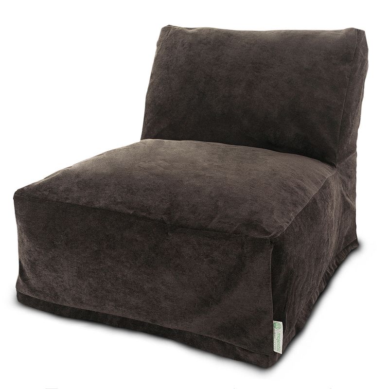 Majestic Home Goods Villa Bean Bag Chair Lounger, Grey, Pouf