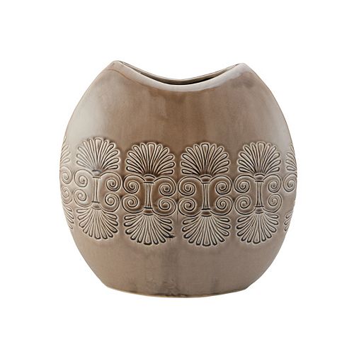 Elements Large Round Ceramic Crackle Vase