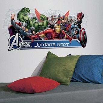 Marvel Avengers Assemble Personalized Headboard Peel & Stick Wall Decals
