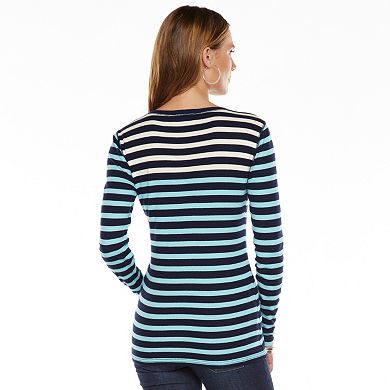 Chaps Striped Henley - Women's