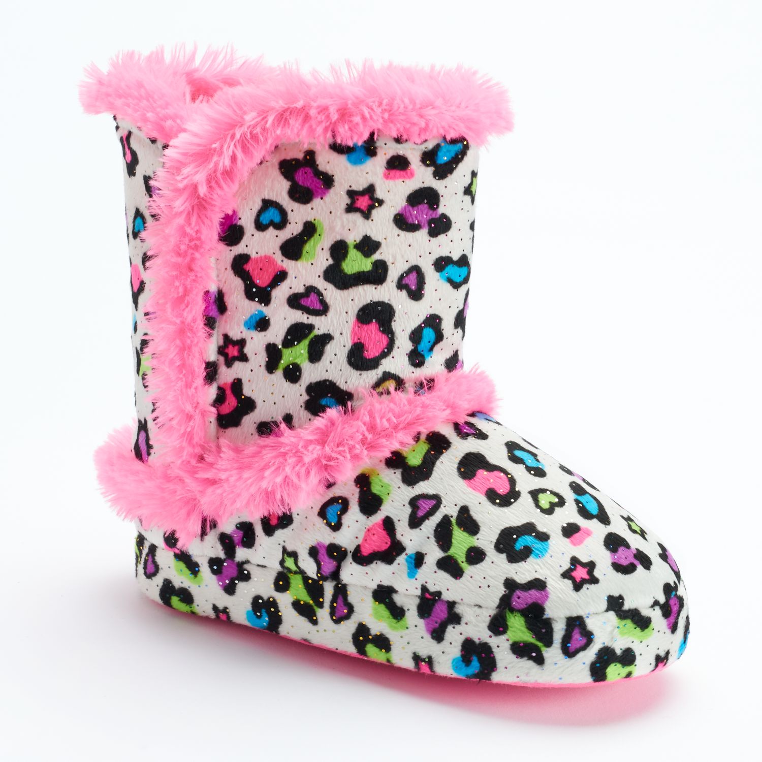 girls leopard slippers